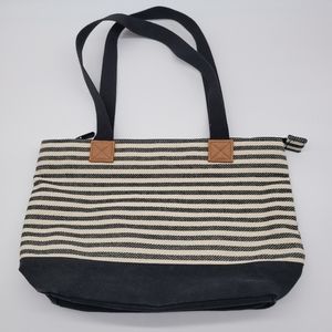 Thirty-one Purse Handbag Tote Striped Cotton
